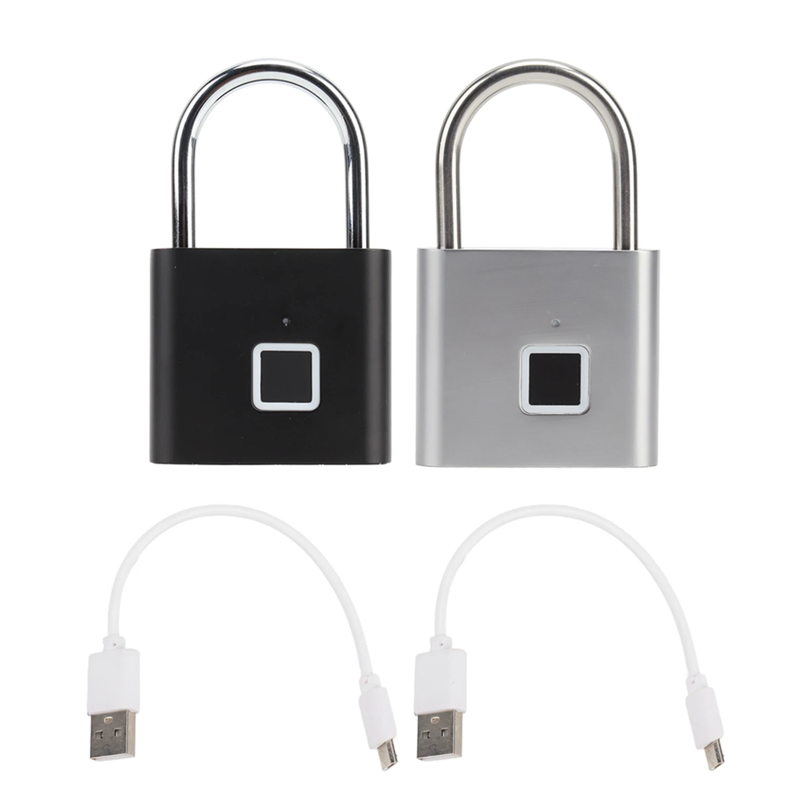 

Stainless Steel Fingerprint Padlock 0.5 Second Quick Unlock USB Interface Three Color Indicator Light For Luggage And Lockers