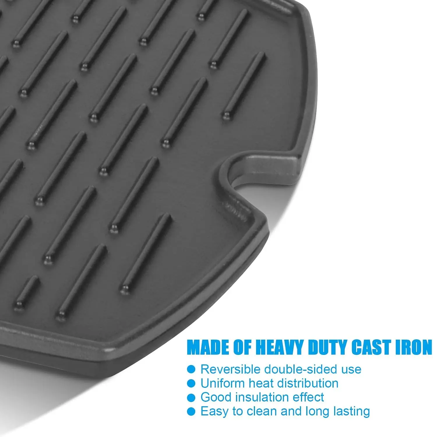 Cast Iron Grill Griddle for Weber Q1000 Q1200 Q1400 Q100 Q120 Q140 Series, with Carry Bag - view 4