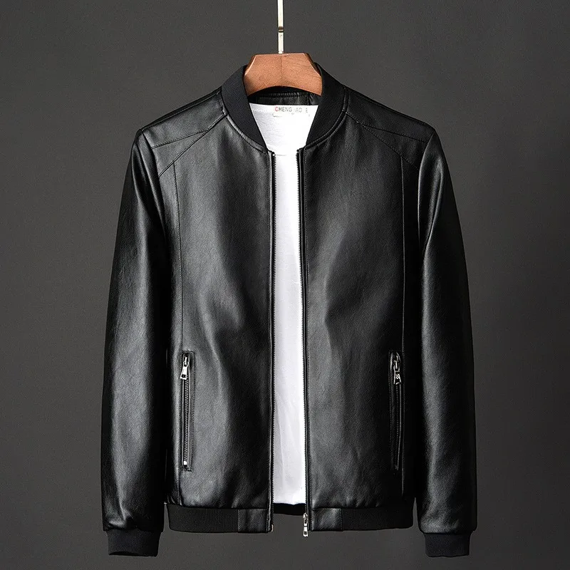 

Plus Size 8XL 7XL Winter Leather Jacket Coat Men Bomber Motorcycle PU Jacket Causal Vintage Black Biker Pocket Zipper Jackets