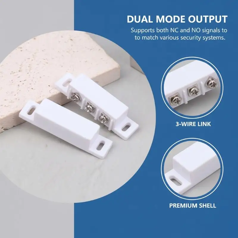 High Sensitivity Magnetic Door Window Contact Sensor NO NC Alarm for Secure Home Entry and Window Monitoring