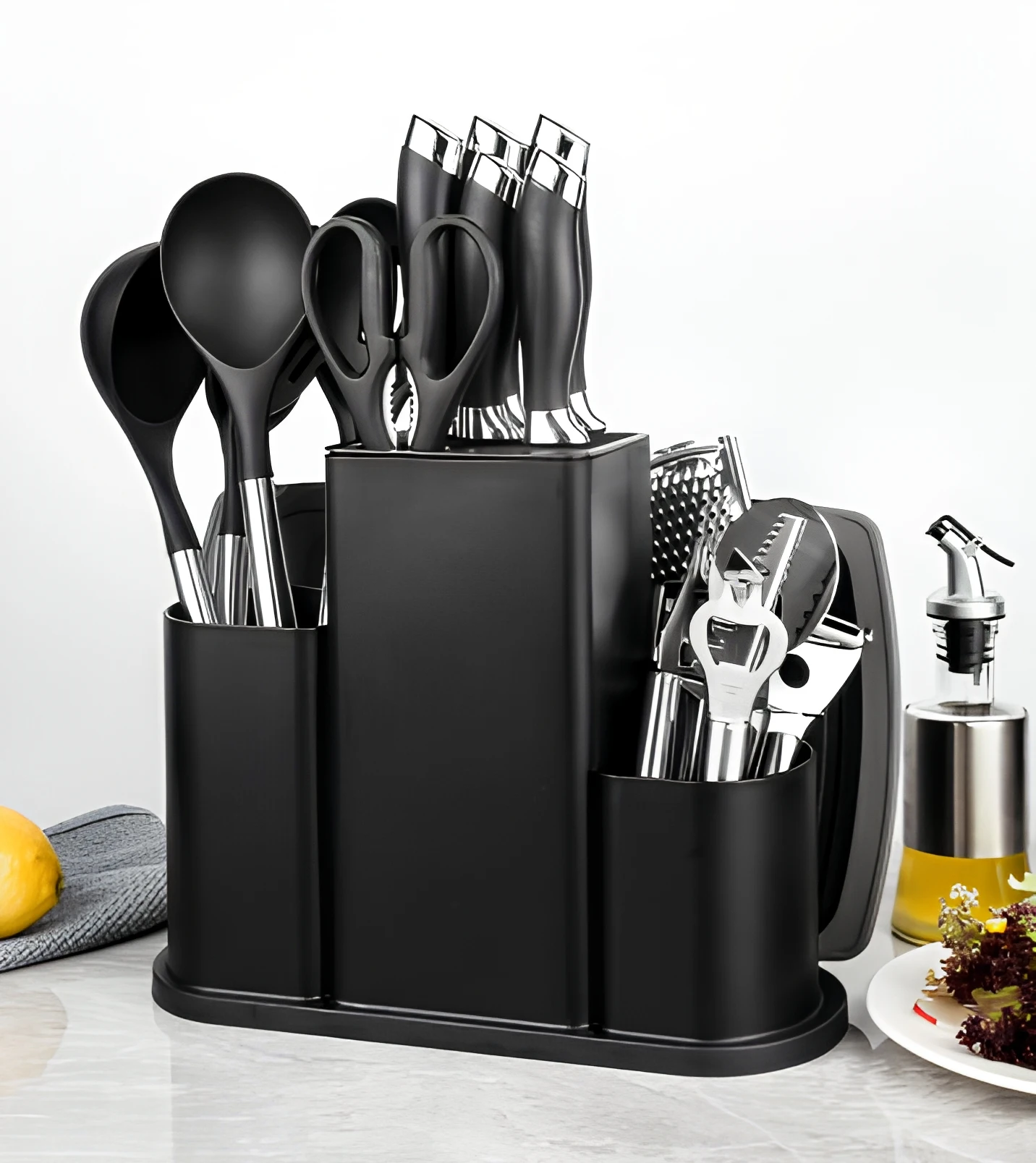 Cross-border Best-selling New 20-piece Spoon Spatula Set Non-stick High-temperature Resistant Anti-scalding Stainless Steel