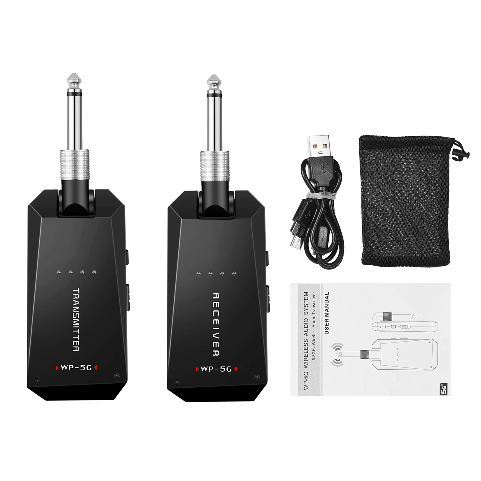 

Беспроводная гитарная система M-VAVE WP-5G 5.8G с перезаряжаемым аудиопередатчиком и приемником, диапазон ISM, для электрогитар и бас-гитар