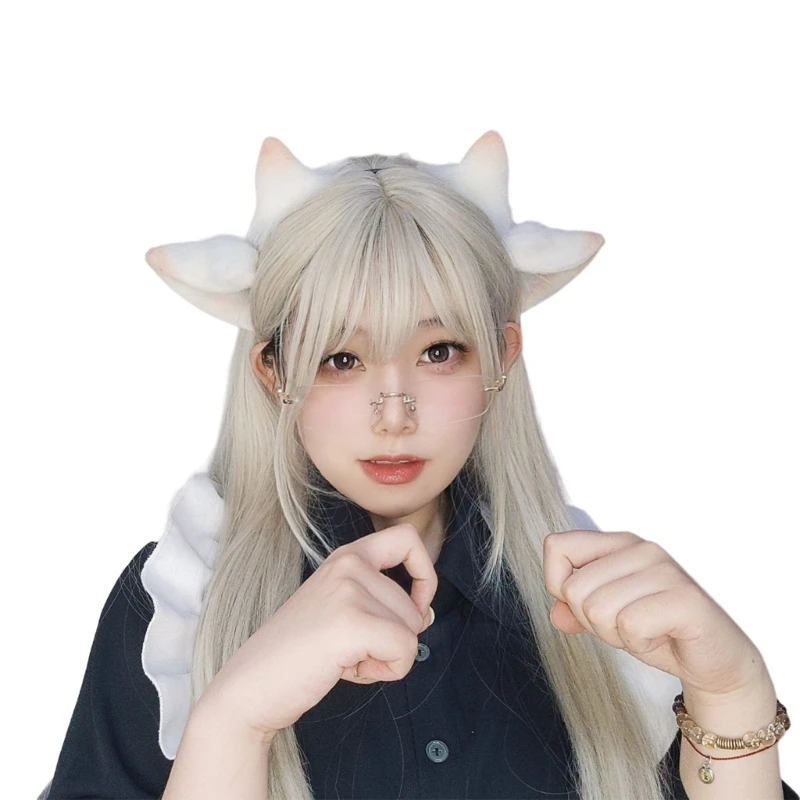 Handmade Animal Ear Headband Anime Hairband Masquerades Costume Headpiece Teens Girl Cosplay Dress Up Hairhoop