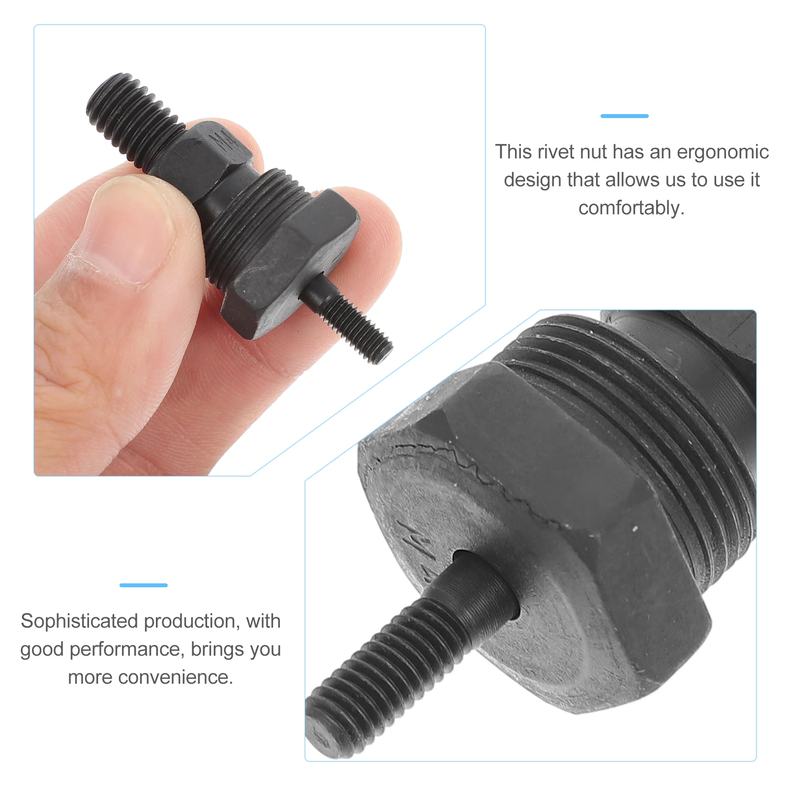 Rivet Nut Accessories Professional Riveter Tool Horseshoe Nose Piece Tip Nuts Kit Steel Threaded