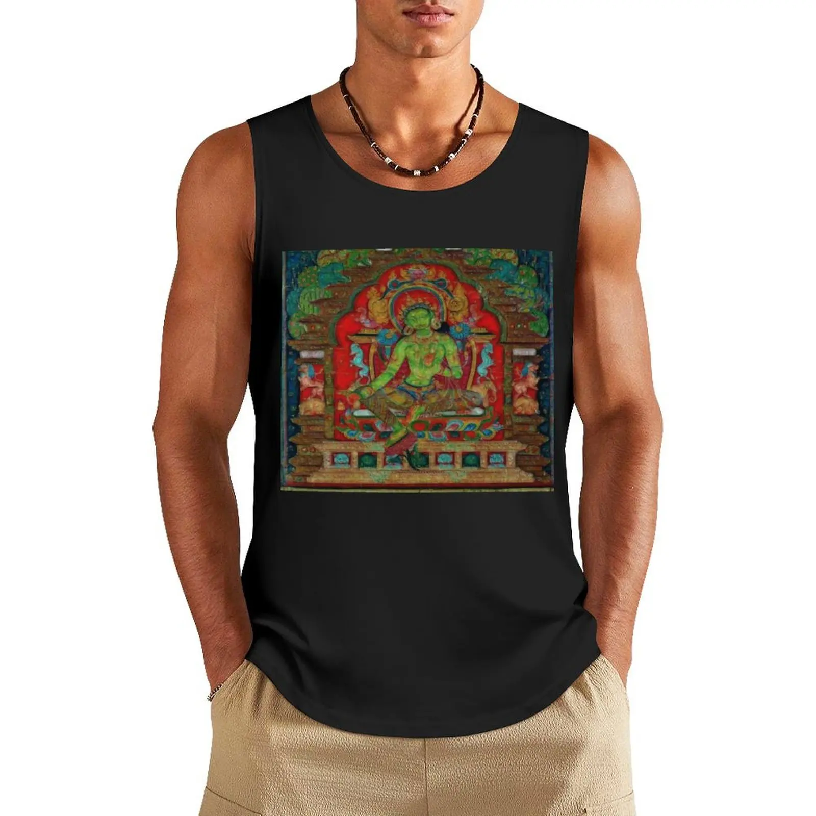 Green Tara Tank Top Men's singlets gym shirt men