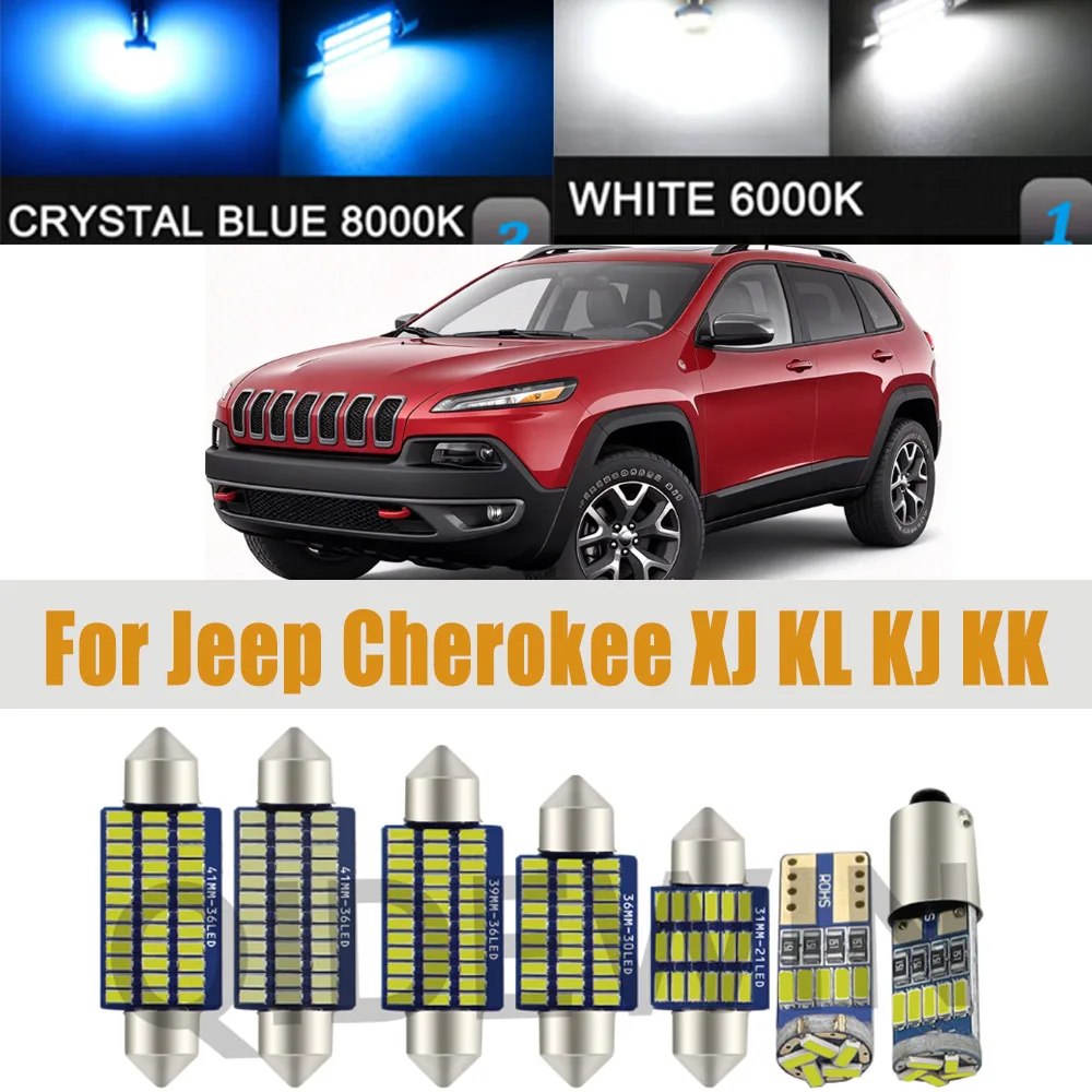 Car Interior LED Lights For Jeep Cherokeea XJ KL KJ KK 1998 2000 2001 2008 2010 2015 2016 2017 2018 2019 2020 Accessories Canbus