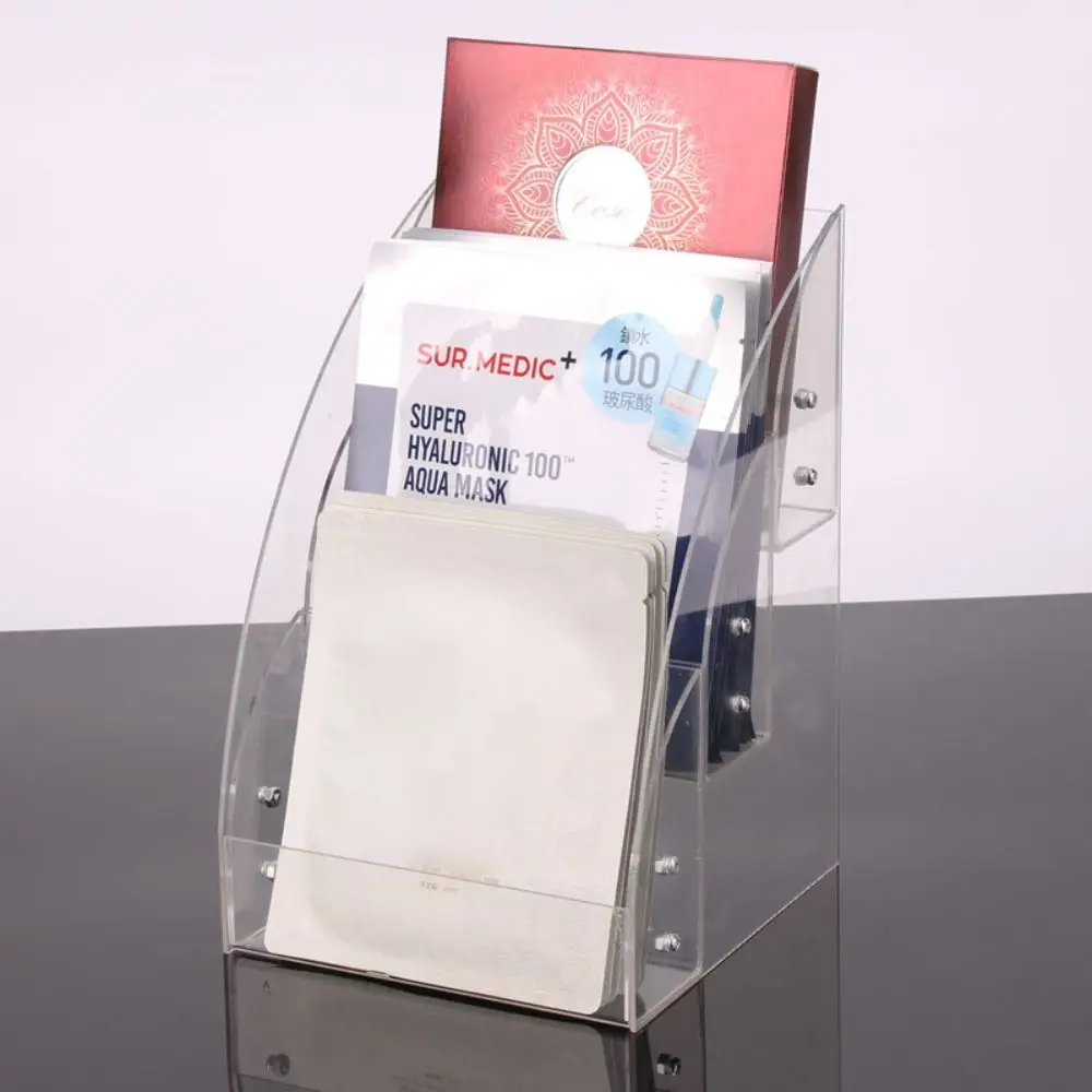 อะคริลิคพอกหน้า Display Rack ประเภทบันไดโปร่งใส Mark ผู้ถือปากกาขนาดใหญ่ความจุ 1/2/3 ชั้นแปรงแต่งหน้าชั้นวางผู้หญิง