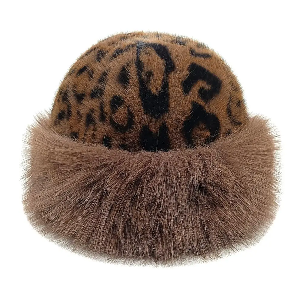 Cute Thicken Warm Scarf & Hat Set Windproof Soft Panama Cap Faux Fur Neck Wrap Scarf For Women