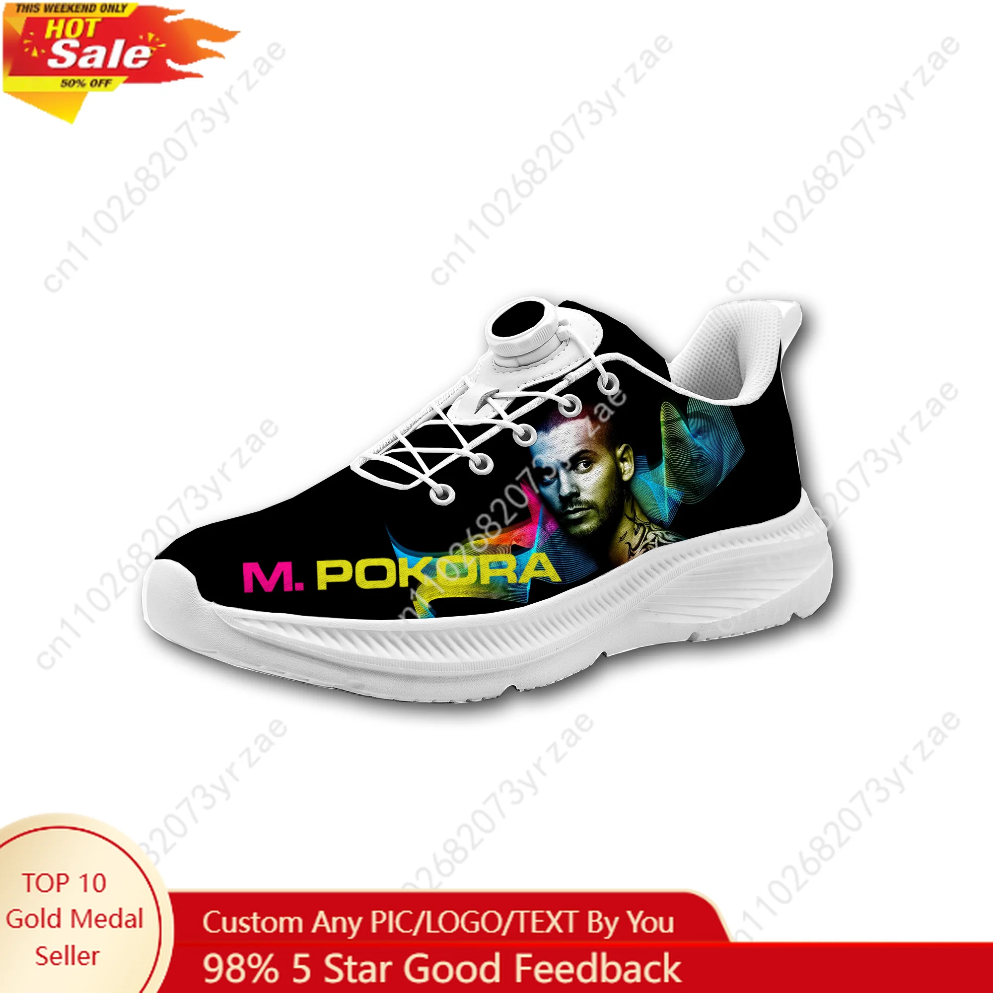 

M.Pokora Sneakers Mens Womens Walking Shoes Laceless Rotating Button Sports Shoe Fashion Lightweight Custom Made Sneaker