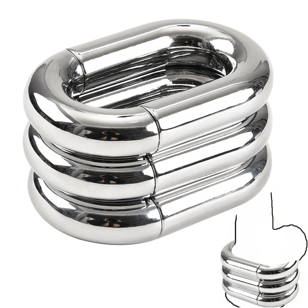 Male Heavy Ball Scrotum Stretcher Metal Penis Ring Bondage Cock Ring Delay Ejaculation Male Sex Toy Man - Image 2