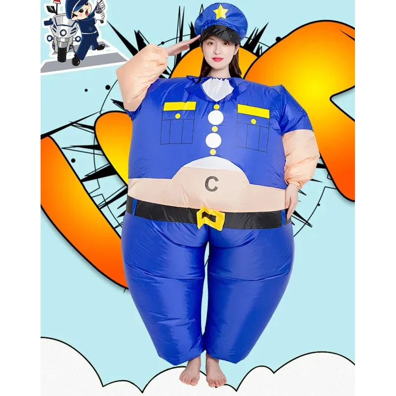 New Adult Inflatable Clothes Funny Role Playing Costume Cosplay Festival Party Police Fat Man Inflatable Clothes Doll Costume