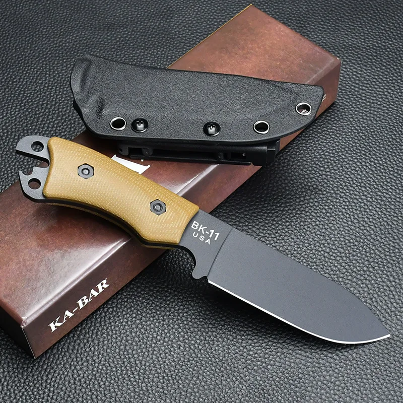 التكتيكية KB BK11 منديل شفرة مثبتة سكين D2 الصلب مع غمد بقاء الصيد في الهواء الطلق الدفاع EDC أداة