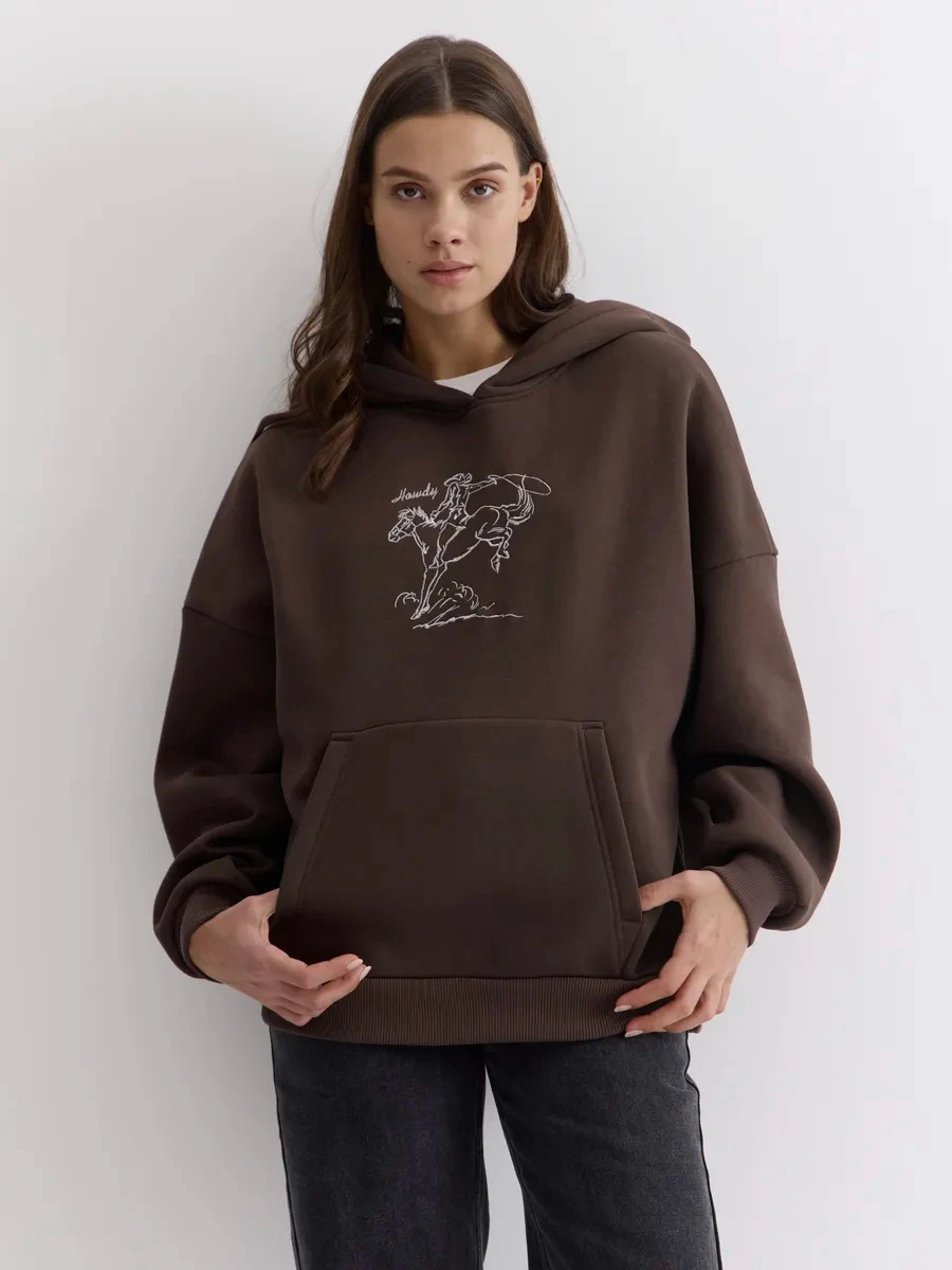 

Y2K Style Oversized Printed Hoodie 2026 Spring Collection Drawstring Hooded Graphic Print Sweatshirt Long Sleeve Unisex