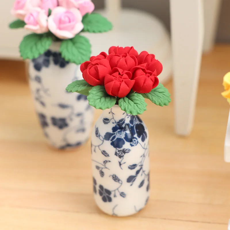 1:12 Miniature Boutonniere Doll House Accessories Micro-scene Model Multicolor Resin Bouquet Ornament Exquisite Handmade Toys