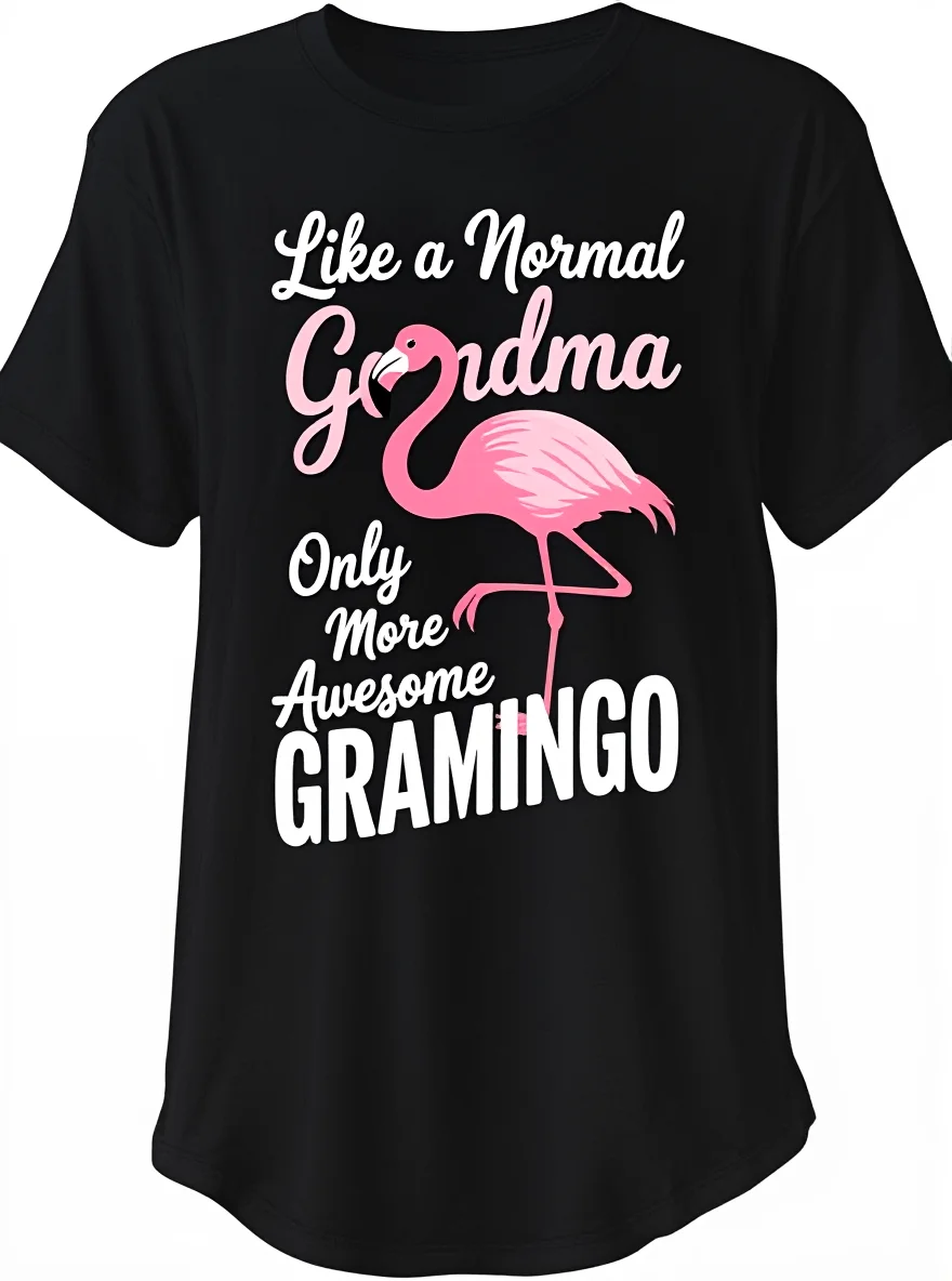 

Grammingo Flamingo T-Shirt - Men's 100% Cotton Tropical Grandma (S-XXXL) Casual Tee