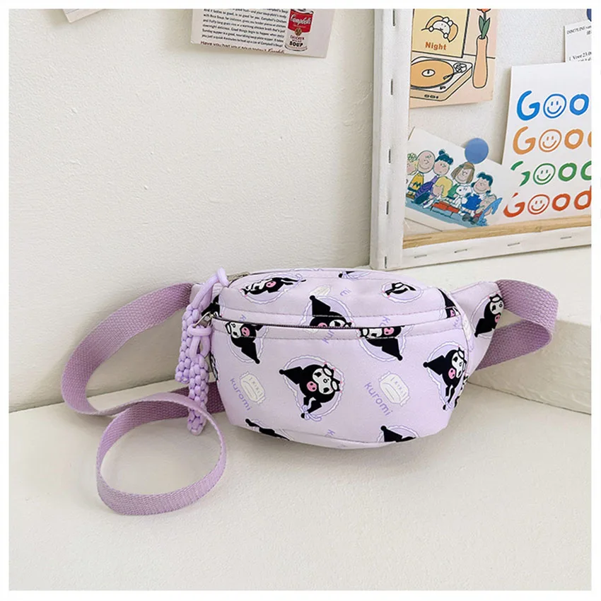 Sanrio Kuromi Chest Bag Cinnamoroll Crossbody Shoulder Bag Waist Storage Pouch My Melody Hello Kitty Coin Purse Kid Girl Gift