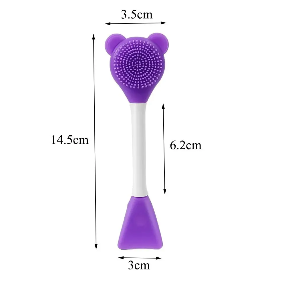 Brosse à double tête en silicone pour masque facial, applicateur, cuillère, spatule, anciers d'arrête, nettoyage de la peau du visage, outils de maquillage à domicile, soins pour femmes