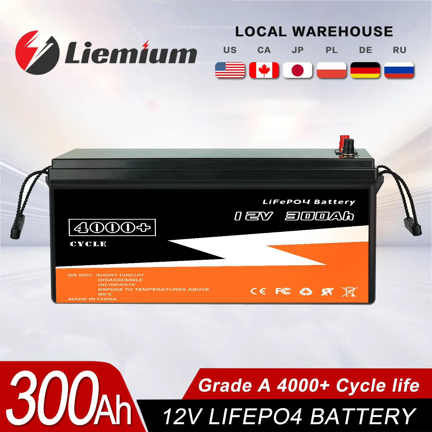 New 12V 300Ah LiFePO4 Battery Lithium Iron Phosphate Battery Built-in 4S 150A BMS For RV Campers Golf Trolling Motor Tax Free