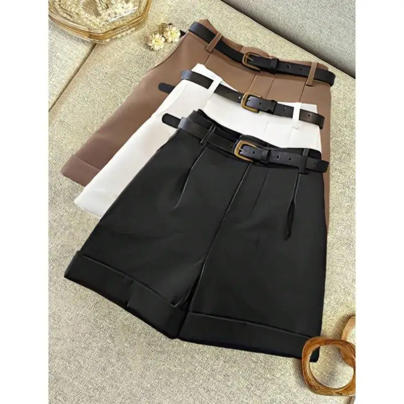 

New R 65278 Casual Pure Color Cuffed orts for Commuting Summer Men's Faion Ciwalk Vintage Sle Nine-Piece Pants
