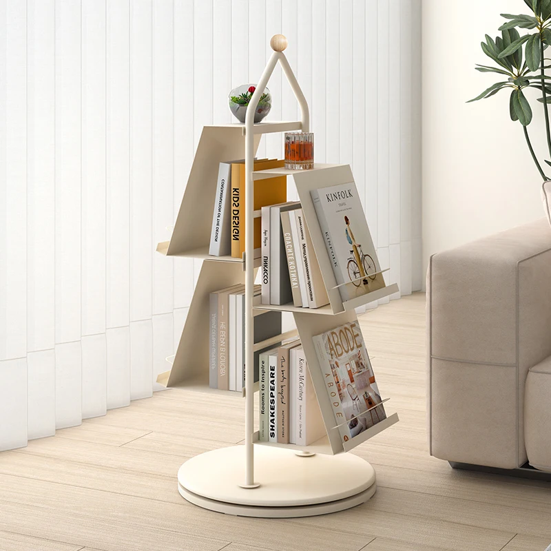 Japanese Bookcase Floor Shelf Doll Divider Children Rotating Bookcase Storage Magazine Racks Mueble Almacenaje Tall Bookcase