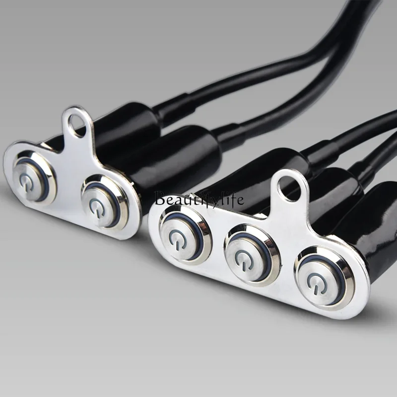 Motorcycle spotlight waterproof switch, two-position, three-position LED spotlight line group modification switch