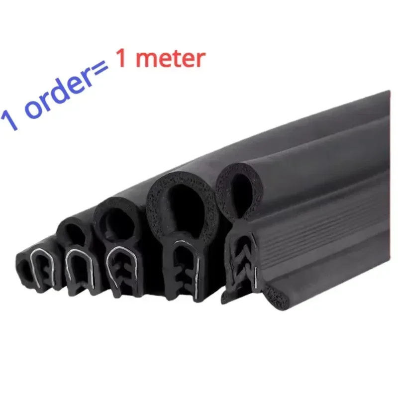 100cm Car Door Rubber Seal Strips Auto Double Sealing Stickers Trunk Sound Insulation Weatherstrip Interior Foam Mute Adhesive