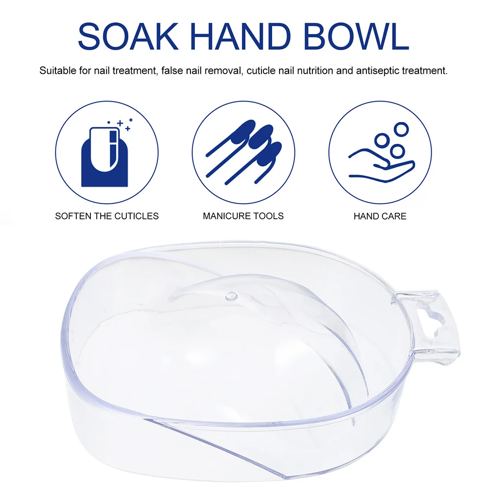 2 قطعة مسمار الفن تمرغ السلطانيات شفافة الاكريليك مانيكير أداة العناية باليدين مزيل طلاء الأظافر صالون استخدام مانيكير نقع السلطانيات