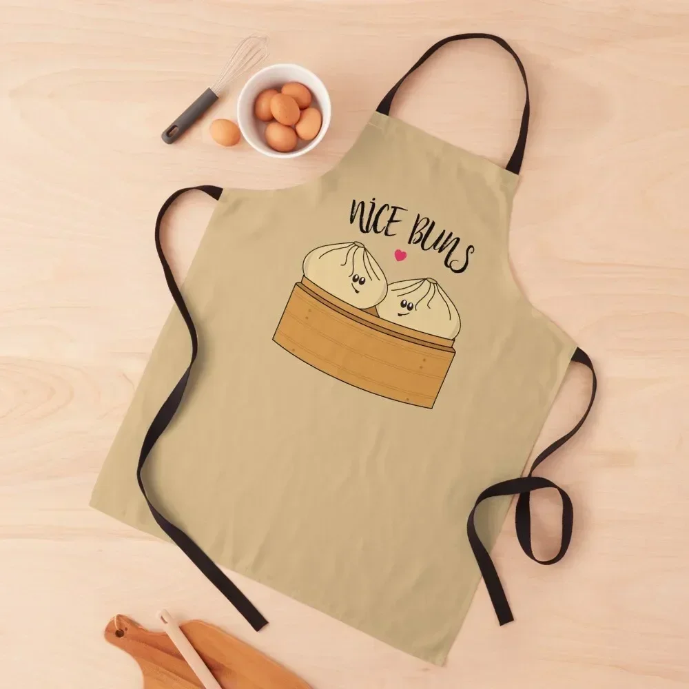 

Nice Buns Funny Bao Dumplings Food Pun Apron beauty master Home and kitchen products Ladies Apron