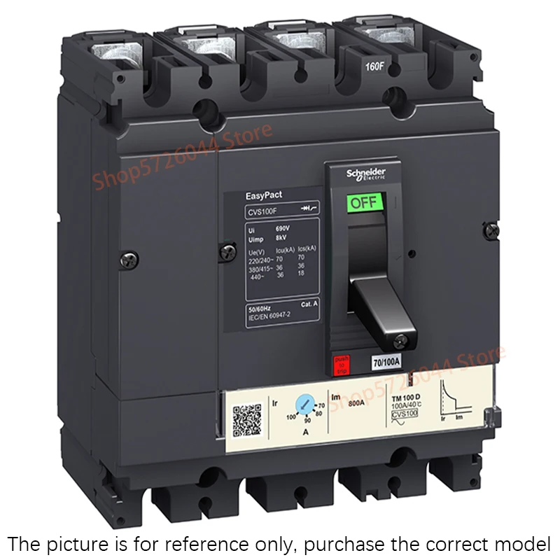 

Original CVS AC MCCB distribution protection circuit breaker,4P Frame current 100A,36kA, LV510340 25A 32A 40A 50A 63A 80A 100A