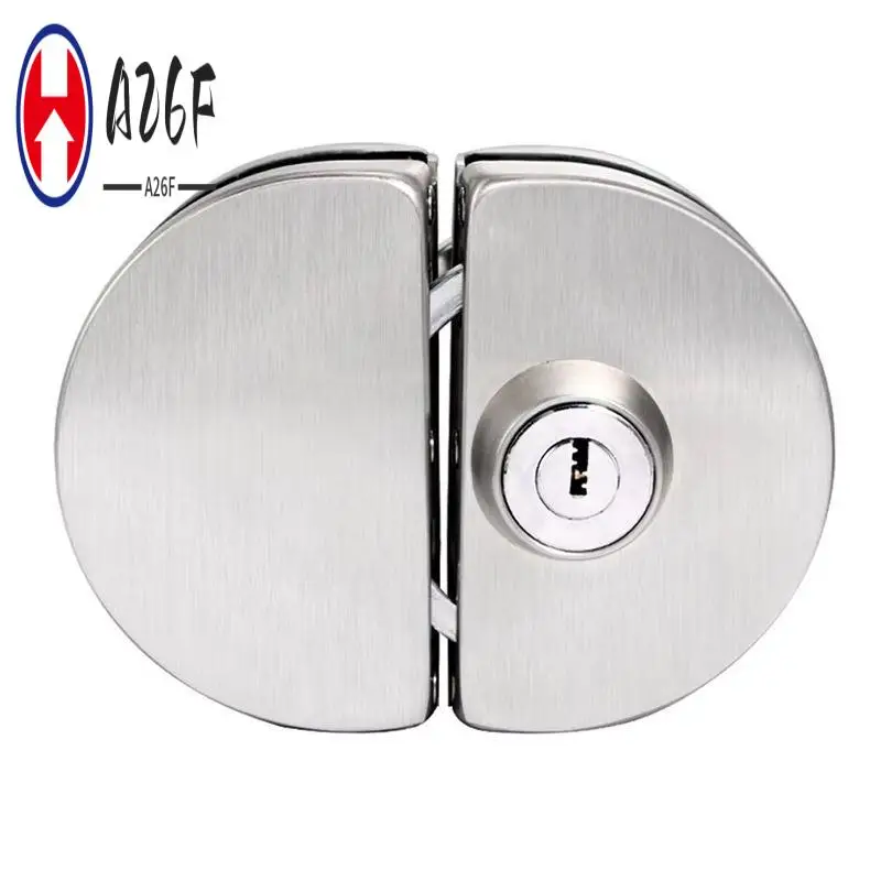 

A26F-Для стекла 1/2 дюйма, от 10 до 12 мм, двойной болт из нержавеющей стали, поворотный раздвижной замок для офисной стеклянной двери контроля доступа