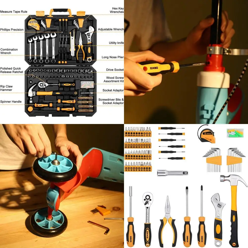 

Полный набор инструментов для дома и авторемонта из 158 предметов с пластиковым кейсом для хранения