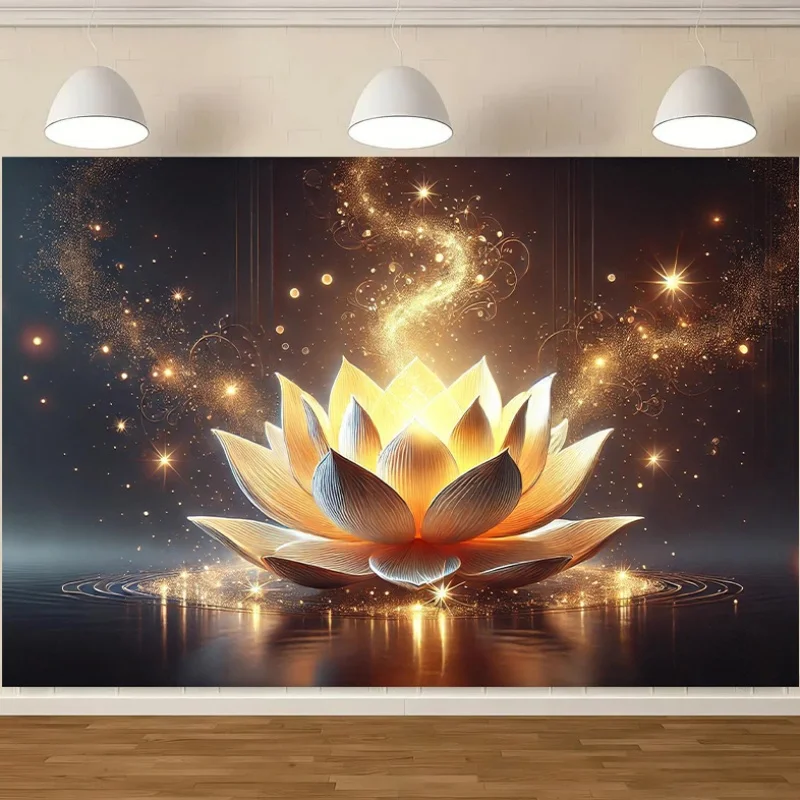 Tapestry Blanket Tapestry Anime Radiant Lotus Flower Wall Tapestry for Meditation Space Decor, Featuring a Stunningly Detailed