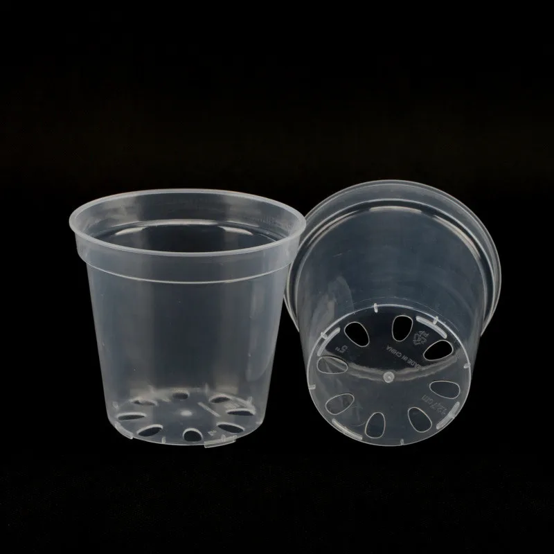 5Pcs Height 6-15cm Garden Round DIY Planter Pot Orchid Nursery Container Planter Transparent Container Round Starting Pot Home