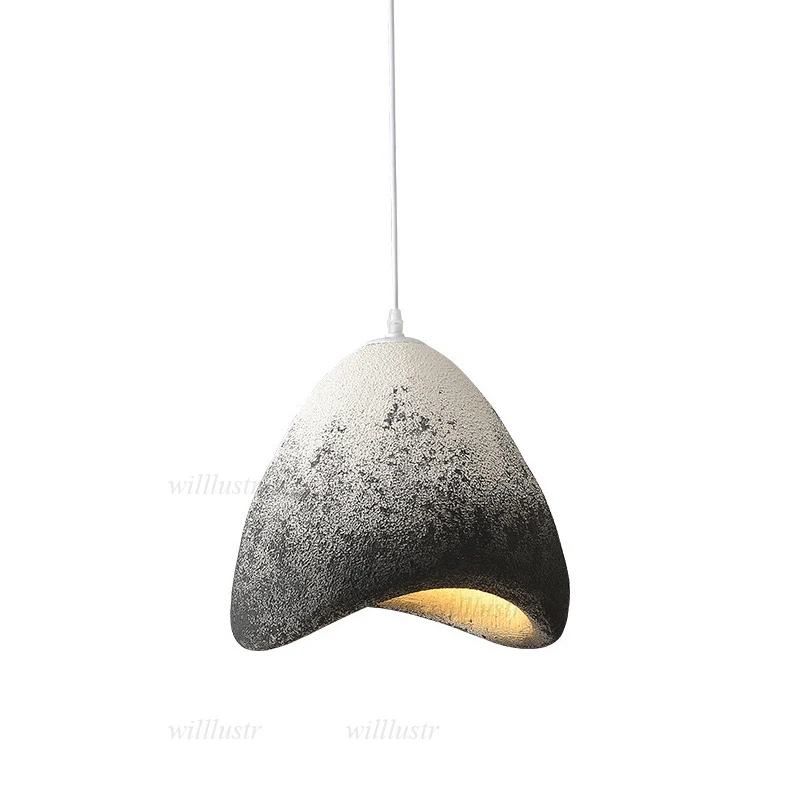 High-Density Polystyrene Pendant Lamp Manual Molding Suspension Light for Hotel Cafe Bar Ink Painting Hanging Ceiling Chandelier