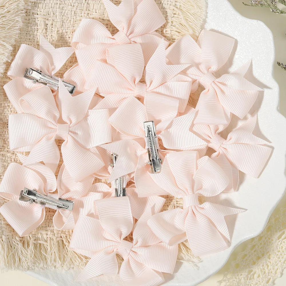 

10pcs/lot Solid Color Bow Hair Clip Sweet and Cute Girl's Hair Accessory Suitable for Children Baby Decoration Hair Clip Gift