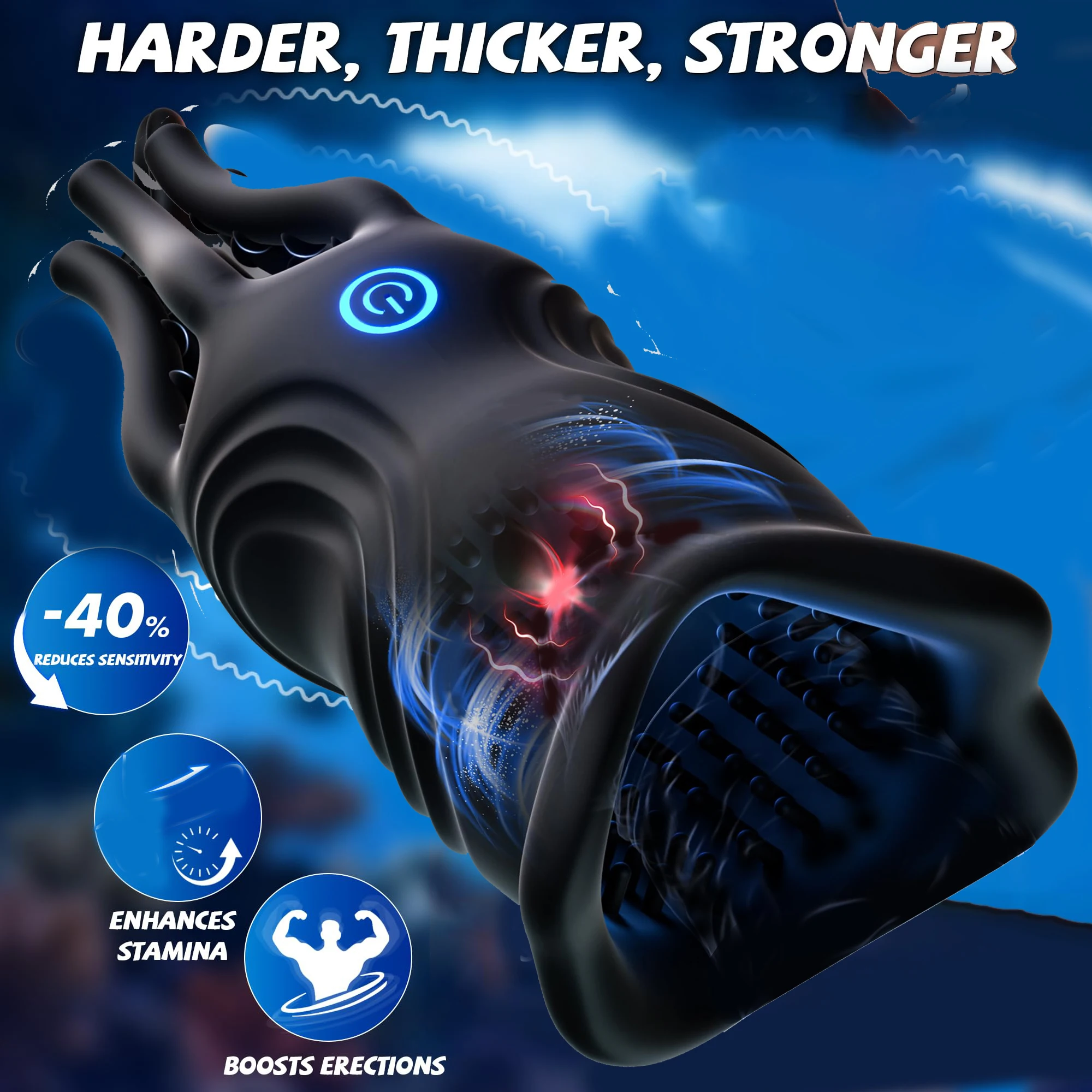 Men Penis Vibrator Male Masturbator Realistic Lips & Tentacle Stimulation Stroker 360° Blowjob Sex Machine for Penis Trainer image 4