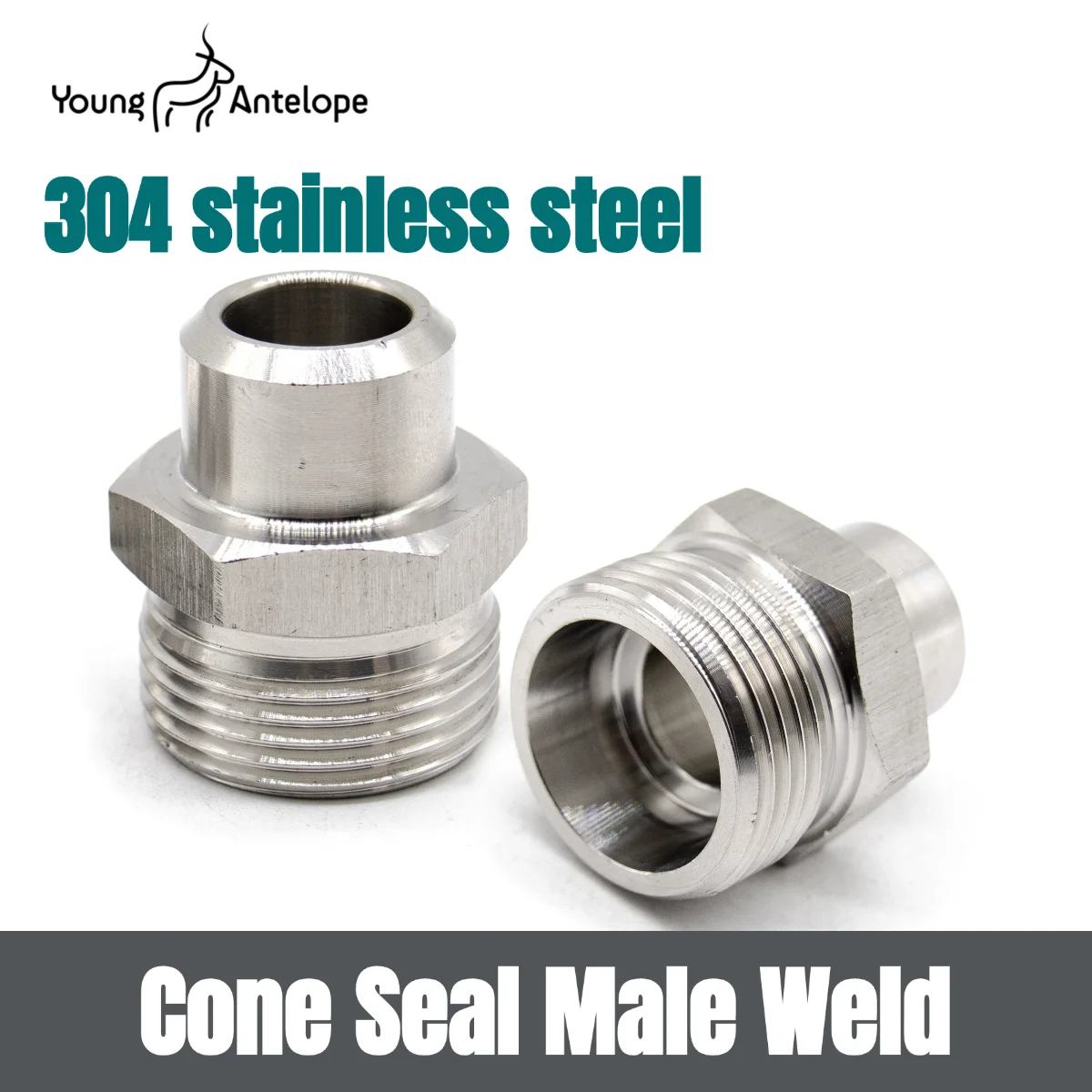 304 Stainless Steel 24° Cone Seal H Type Ferrule Fitting 1CW Welding Connector For Hydraulic Pipe System JBT6144.5 High Pressure