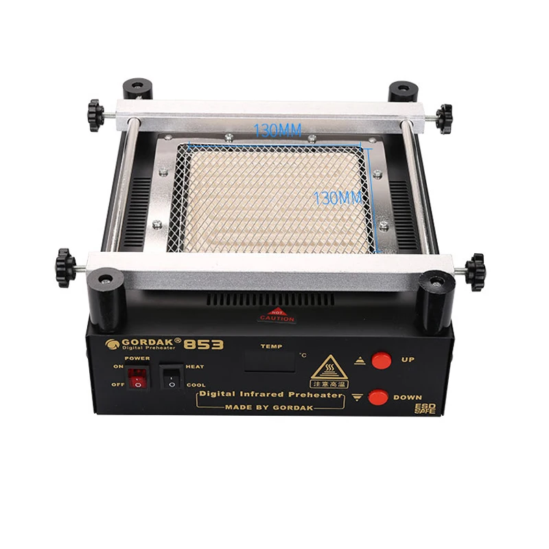 Gordak 853 IR Preheater Station ด้านล่างอุณหภูมิความร้อนควบคุม Rework Station ตะกั่วฟรีอินฟราเรด Preheater Station