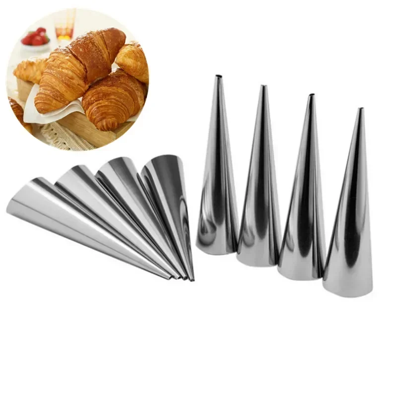 1pc Conical Tube Cone Roll Moulds Spiral Croissants Molds Cream Horn Mold Cuisine Pastry Baking Tools Kitchen Accessories