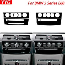 For BMW 5 Series E60 2004-2010Car Accessories Piano Black Air Conditioning AC Radio CD Control Panel Trim Cover Interior Sticker