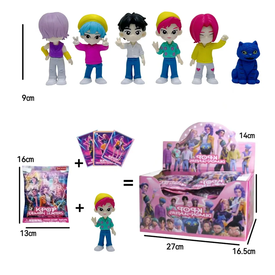 24pcs Random Blind Box 9cm Anime KPop Demon Hunters Boy Group Figure Action Pvc Models Toy Ornaments Gifts