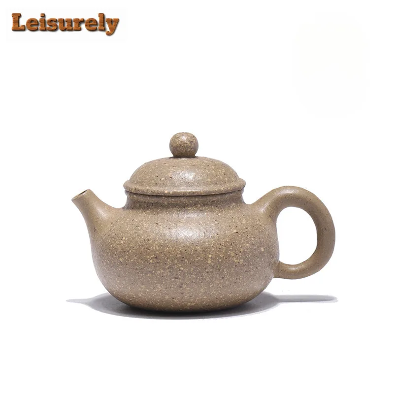 

200ml Yixing Purple Clay Teapots Handmade Open Sky Pot Raw Ore Coarse Sand 16 Mesh Section Mud Tea Soaking Kettle Zisha Tea Set