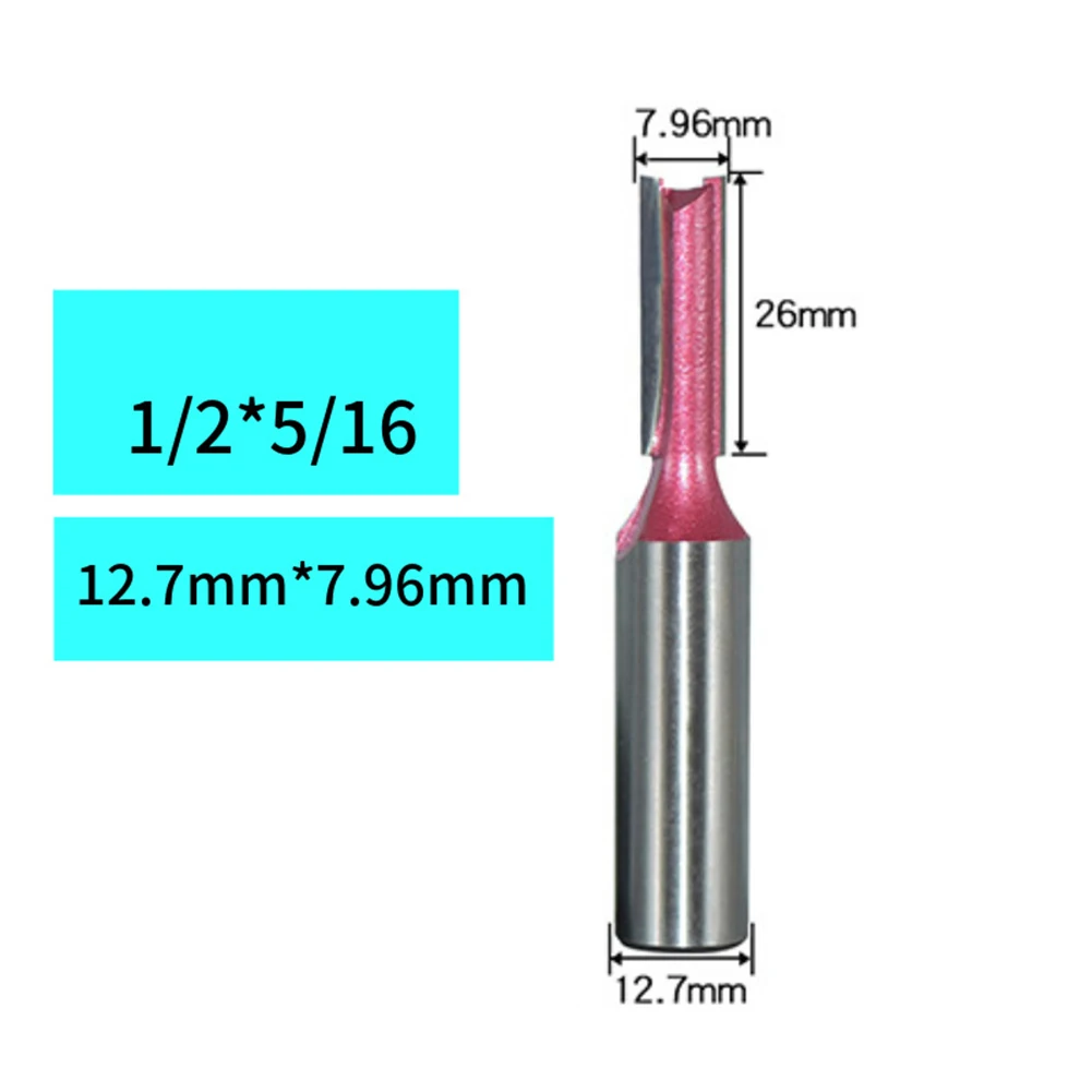 4pcs Carbide Tipped Router Bit Set Straight Milling Cutter Cutting For Wood MDF Straight Router Bit Set Power Tools