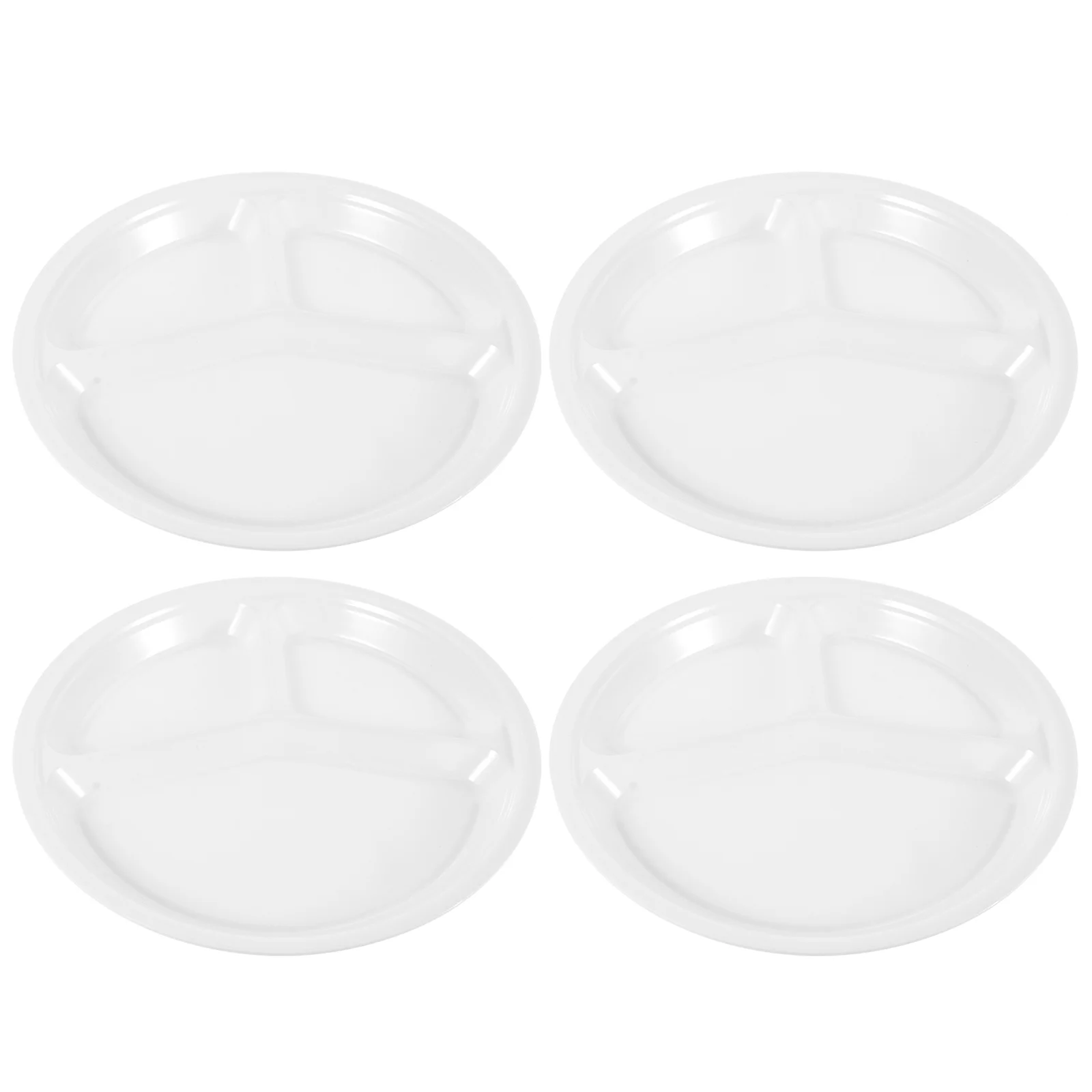 

4 Pcs Three Compartment Fast Food Plate Household Fruit Dinner Multi-function Divided Tray Accessory Round Cake Pans
