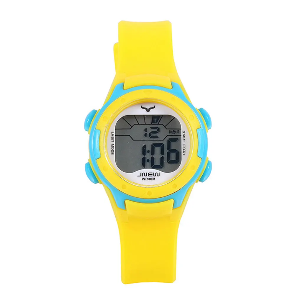 Simple Electronic Watch Multi-function Black White Silicone Children\'s Electronic Waterproof Sports Boys and Girls Clock Watch