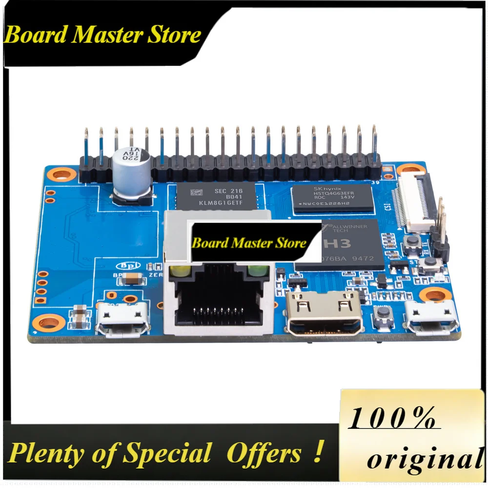 BoMaSBanana Pi BPI-P2 Zero Allwinner H3 Quad-core Cortex-A7 512M DDR3 8G EMMC Support PoE Run OS Android Linux Single Board Comp
