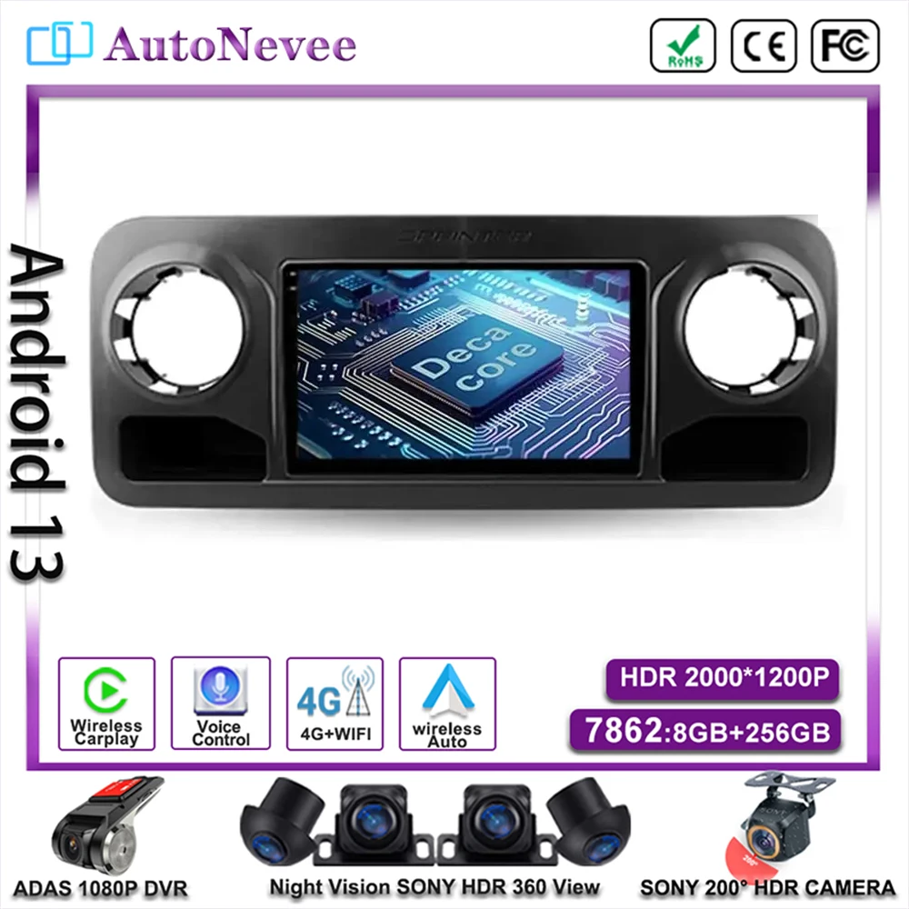 

Android 13 For Mercedes-Benz Sprinter 907 910 2018+ Multimedia Car Player Auto Radio Navigation WiFi GPS Stereo No 2din DVD BT