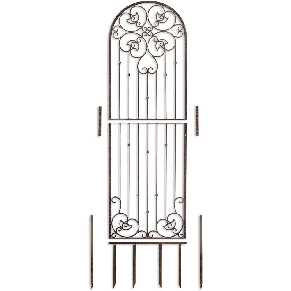 تعريشة حديقة طويلة بطول 8 أقدام من الحديد المطاوع لتزيين المعادن الثقيلة وفناء الحديقة وشاشة ديكور الحائط لسيارة الورد #4