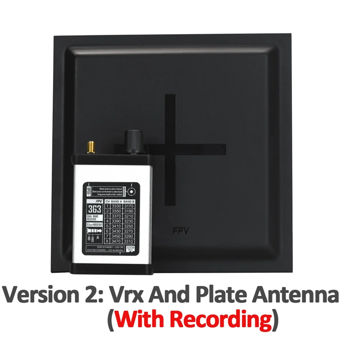 3.3G VRX+15.8dBi Plate Antenna Kit Audio Video FPV Receiver for RC FPV Drone Multi-Rotor with DVR