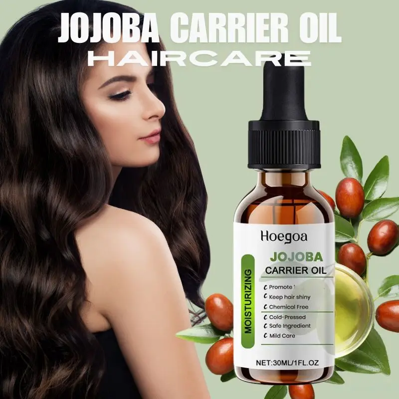 Jojoba Oil Hair Serum Smooth Soften Repair Frizz Damaged Hair,Scalp & Hair Strengthening Oil Deep Nutrition Nourishing Hair Care